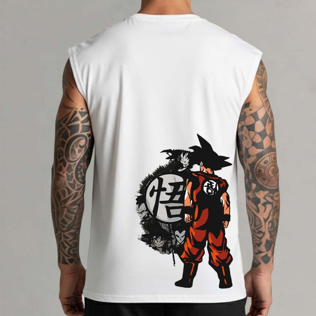 Camisa Goku. Regata Oversized Machão Camiseta Camisa Streetwear Algodão Cavada Longline