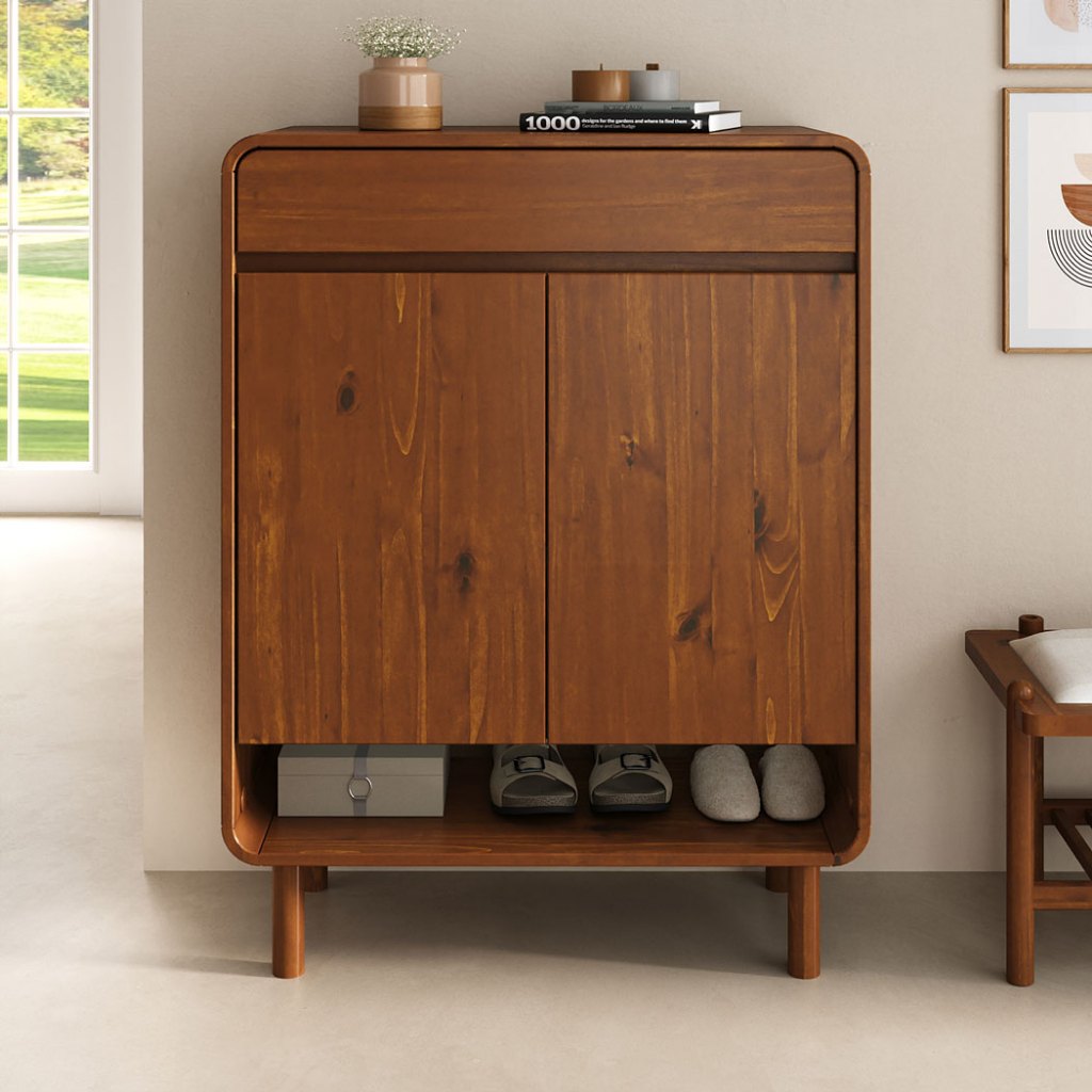 Sapateira Vertical Hall Entrada 18 Pares Sapatos 44 Prateleiras Ajustáveis Castanho JUAN em Oferta na Shopee