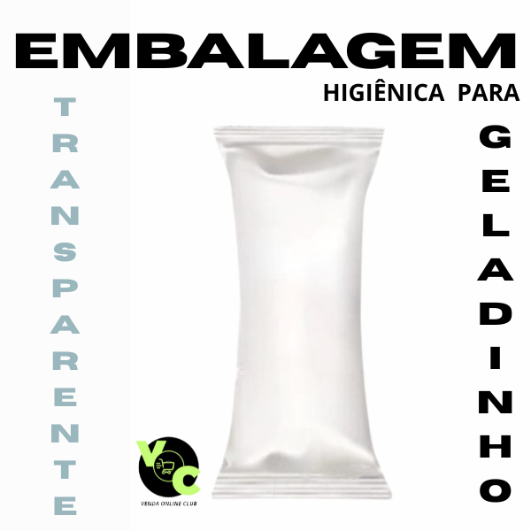 01 Pct 250 un Saquinho Embalagem Higiênica Bopp p/ Geladinho Gourmet Sacolé Dim Dim Picolé 7x19 cm Transparente