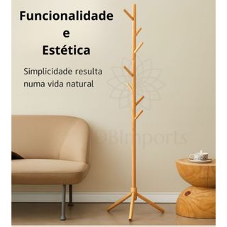 Mancebo Cabideiro Suporte Organizador para Roupas Em Madeira 172cm em Oferta na Shopee