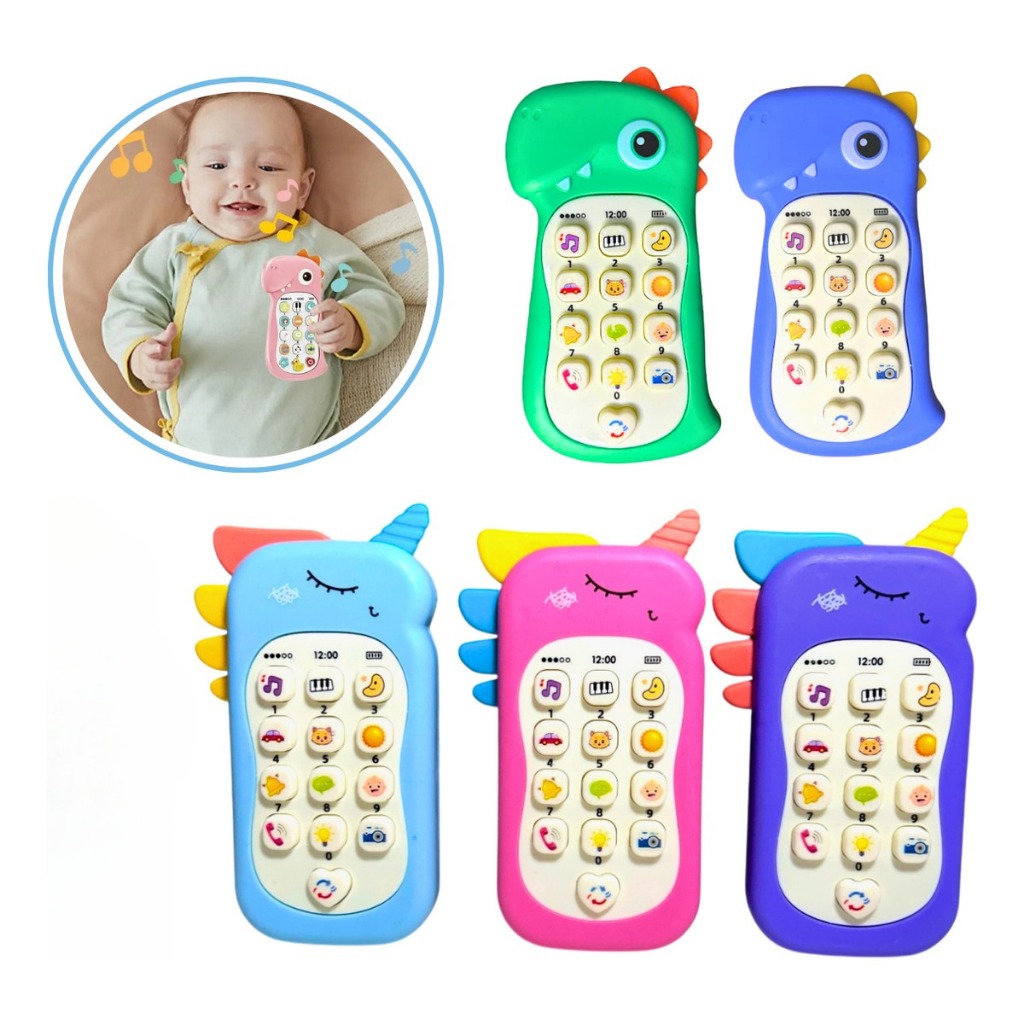 Celular Infantil Telefone Interativo Musical Unicórnio Bebê ou celular Dinossauro e Coelho em Oferta na Shopee