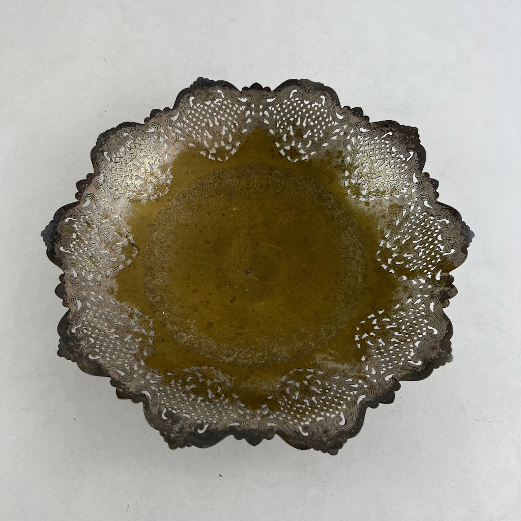 Salva centro de mesa antigo de Prata Régia 90 trabalhada