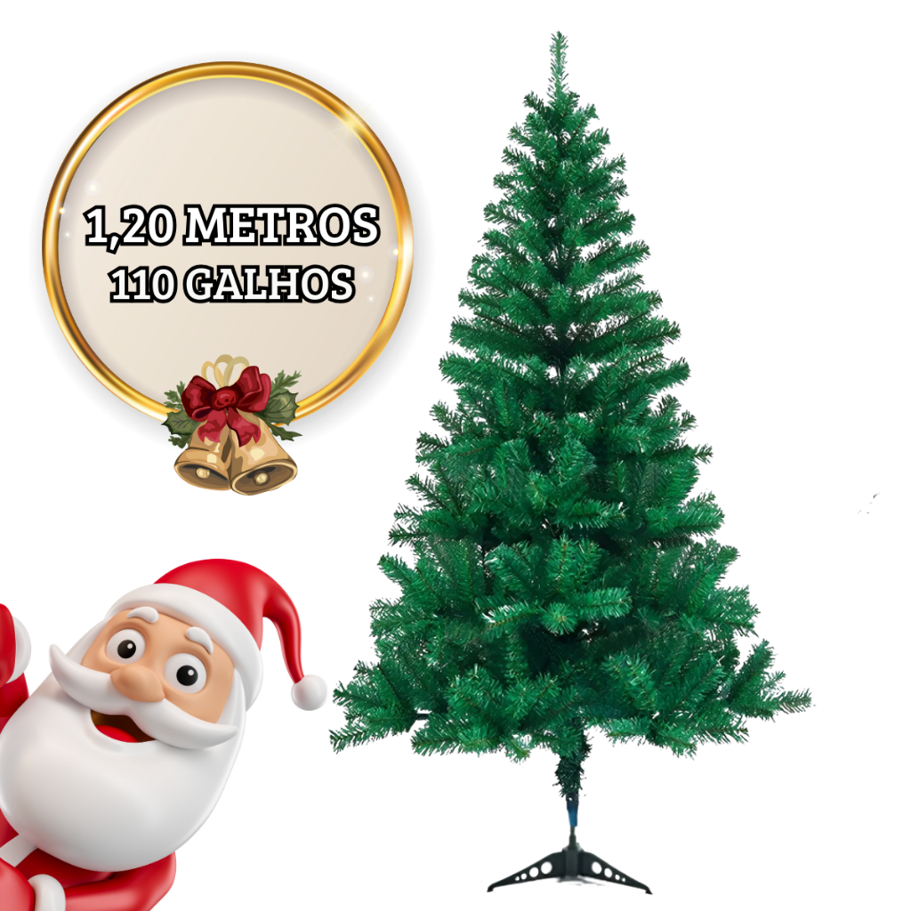 Arvore de Natal 120cm Premium Decoração Natalina Pinheiro Enfeite Escritorio Casa Loja 110 Galhos