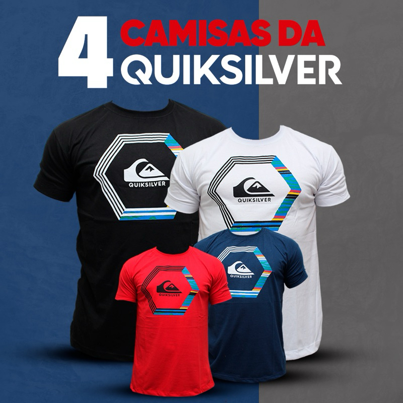 kit 4 Camisa camisetas QuickSilver 100% algodão reforçada