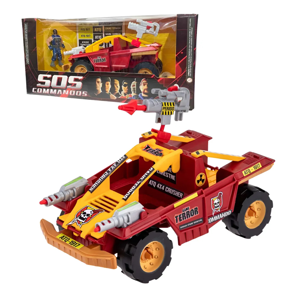 Carrinho Jipe Roda Livre Sos Comandos 4x4 + Boneco - 814