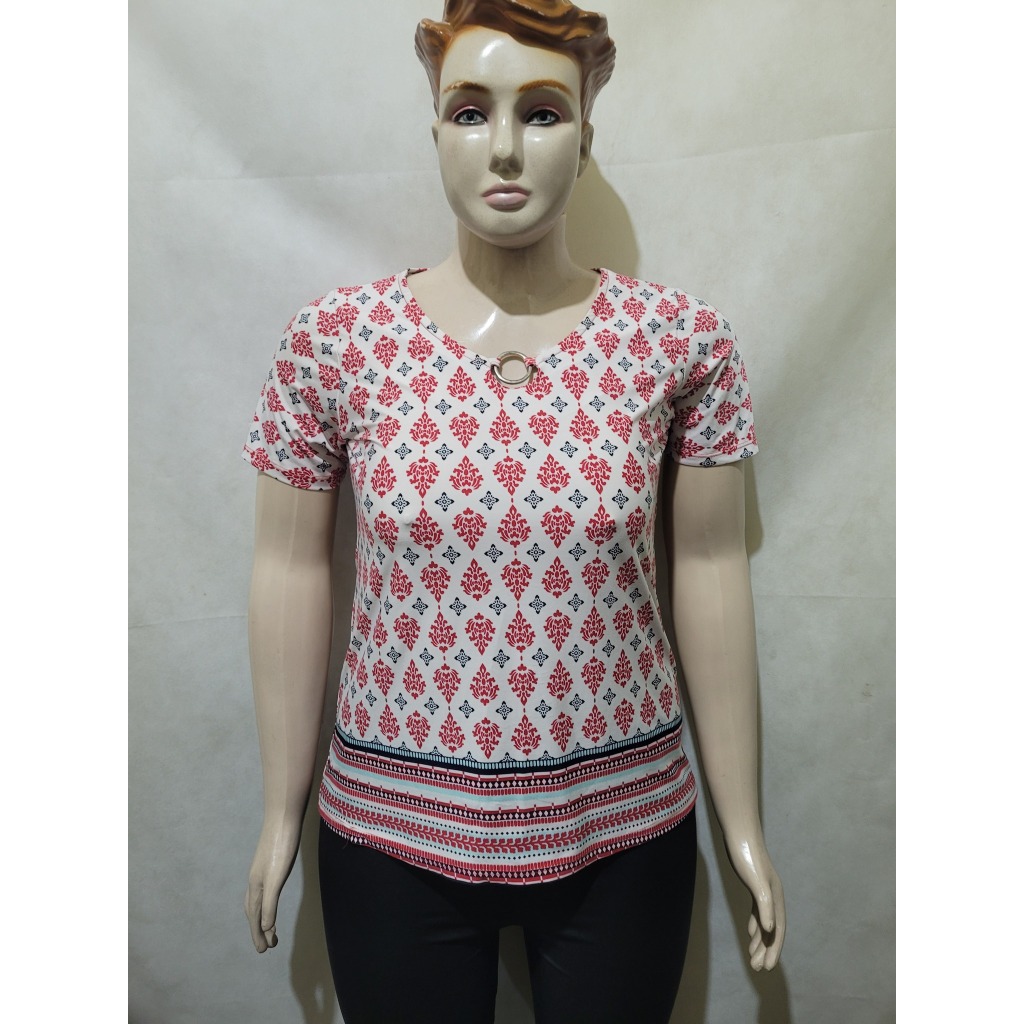 Blusa branca colorida estampada tam M 42 CAROLL usado bom estado
