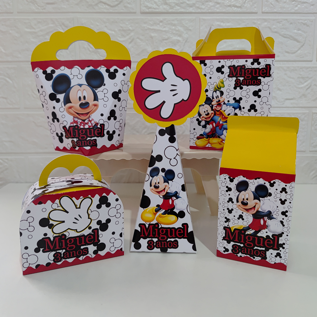 Kit Personalizados Mickey Caixinhas Personalizadas Lembrancinha Mimos Aniversário