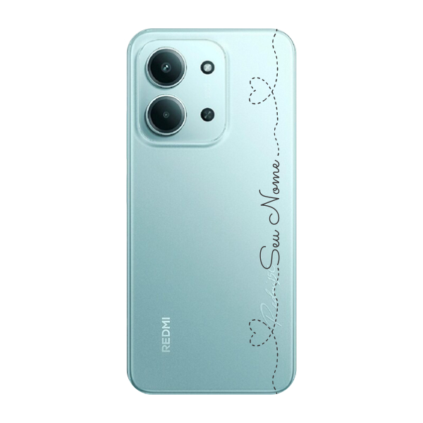 Capinha para Xiaomi RedMi 15c Anti Impacto Personalizada - Com Nome na lateral - Fundo transparente