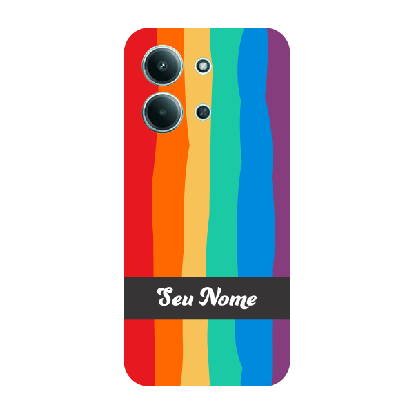 Capinha para Xiaomi RedMi 15c Anti Impacto Personalizada - Arco Íris Colorido LGBT LGBTQIA+ com nome
