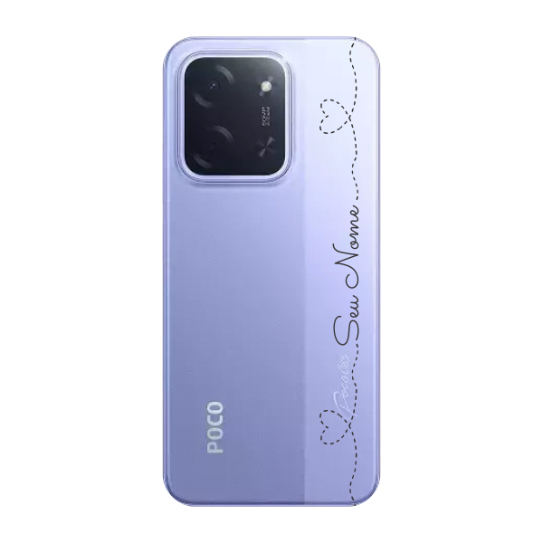 Capinha para Xiaomi Poco C85 Anti Impacto Personalizada - Com Nome na lateral - Fundo transparente