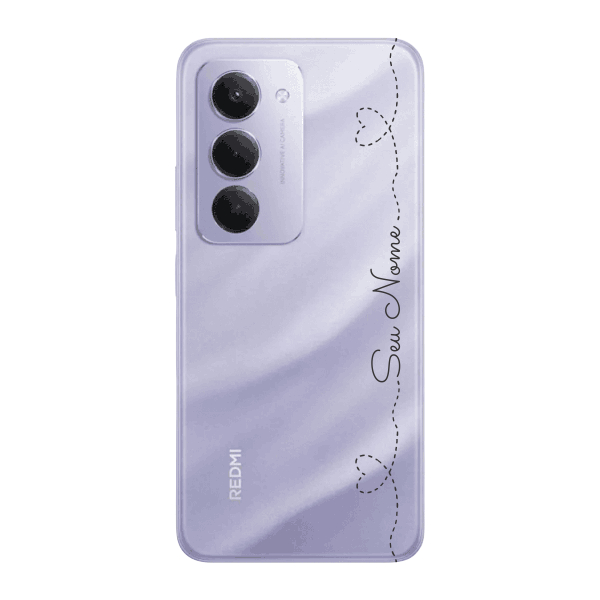 Capinha para Xiaomi RedMi 15 4G - 5G Anti Impacto Personalizada - Com Nome na lateral - Fundo transparente