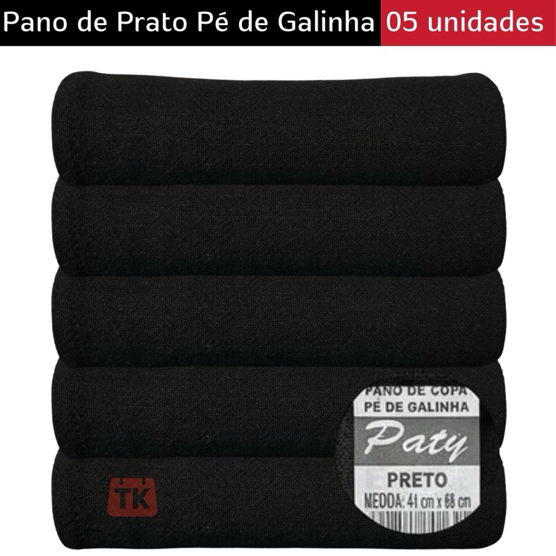 Kit 05 Panos De Prato Grande Pé De Galinha 5 Cores - Algodão em Oferta na Shopee
