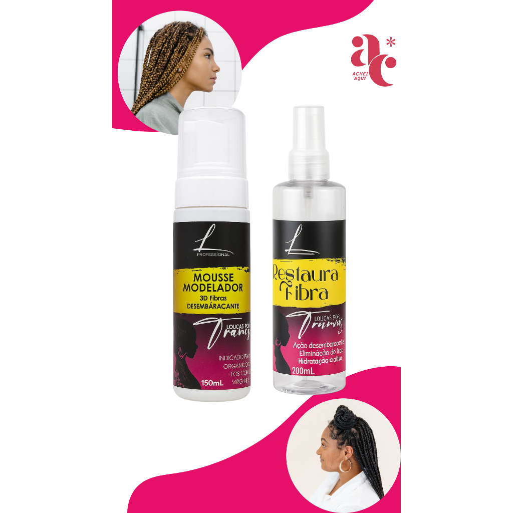 KIT RESTAURA FIBRAS 200ML + MOUSSE CAPILAR RENOVADOR DE FIOS 150ML em Oferta na Shopee