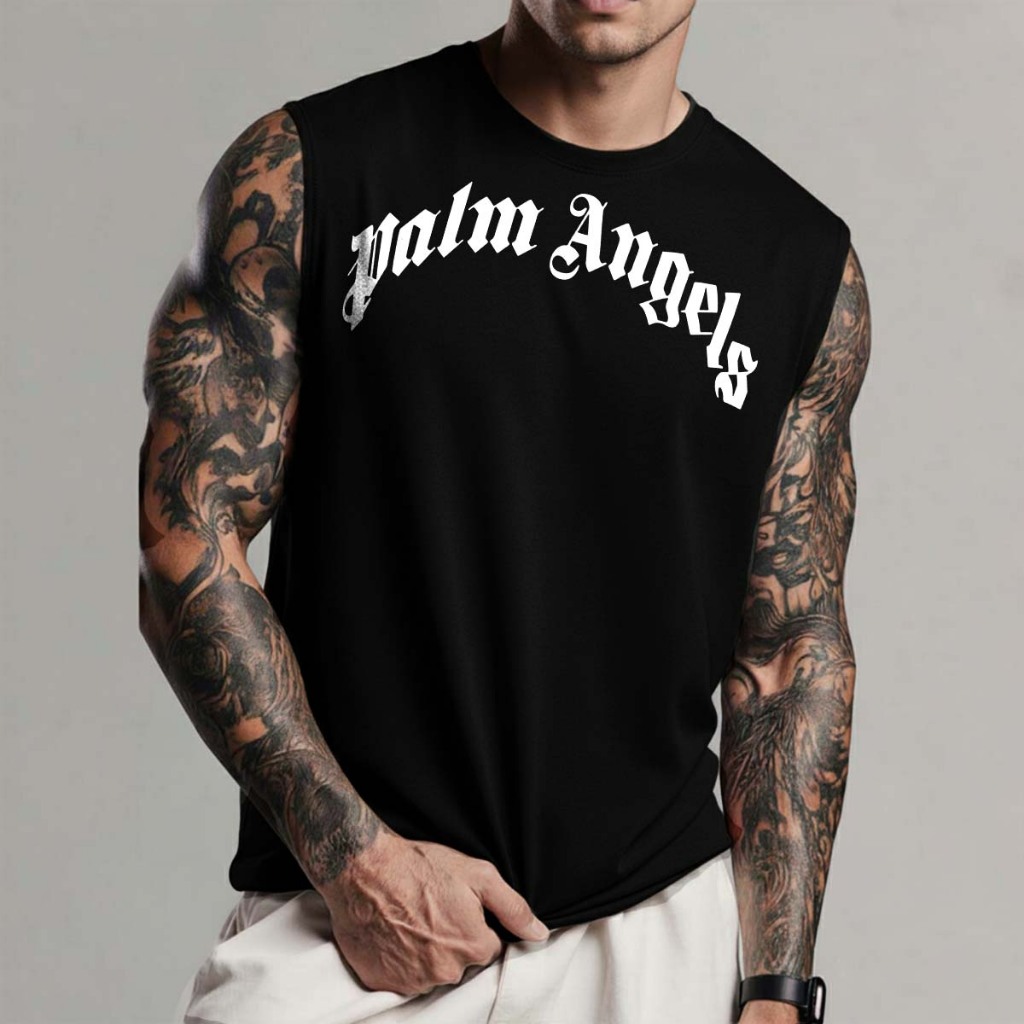 Regata Oversized Machão Palm. Angels.  Camiseta Camisa Streetwear Algodão Cavada Longline