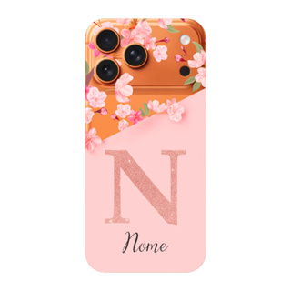 Capinha para iPhone 17 Pro Max Anti Impacto Personalizada - Delicate Flowers Rosa com nome e inicial em Oferta na Shopee