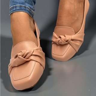 Mocassim Sapatilha Feminina Confortavel Nó Bico Quadrado Calçado Mulher Blogueira em Oferta na Shopee