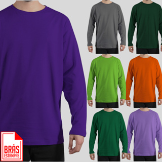 Camisa Masculina Manga Longa Algodão Lisa Blusa Inverno Frio Casual Confortável Básica em Oferta na Shopee