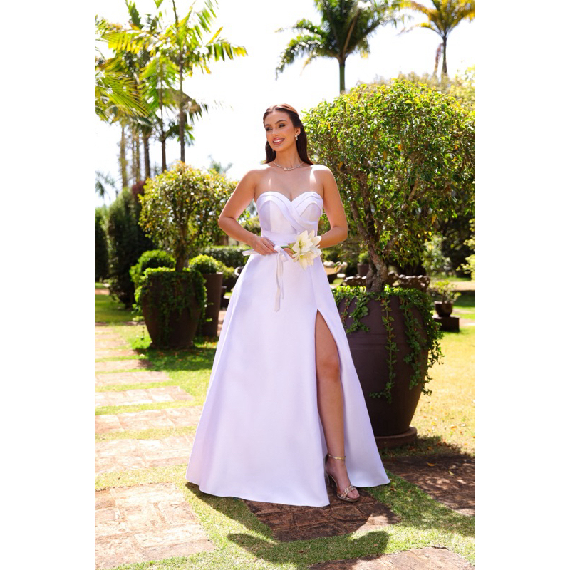 Vestido de Noiva Casamento Moderno Civil Cartório Chácara