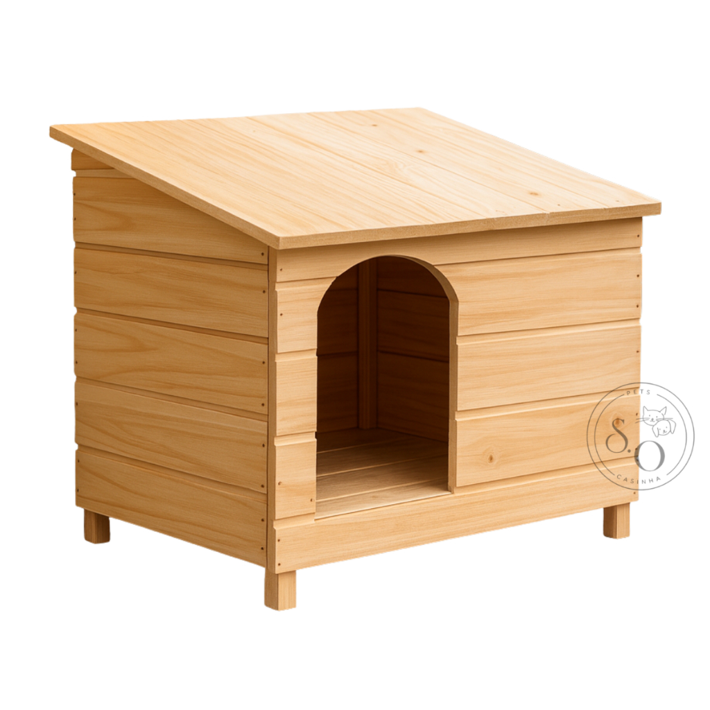 Casinha De Cachorro Madeira Pinus N4 Resistente Para Pet Abrigo Cães Porte Médio e Pequeno