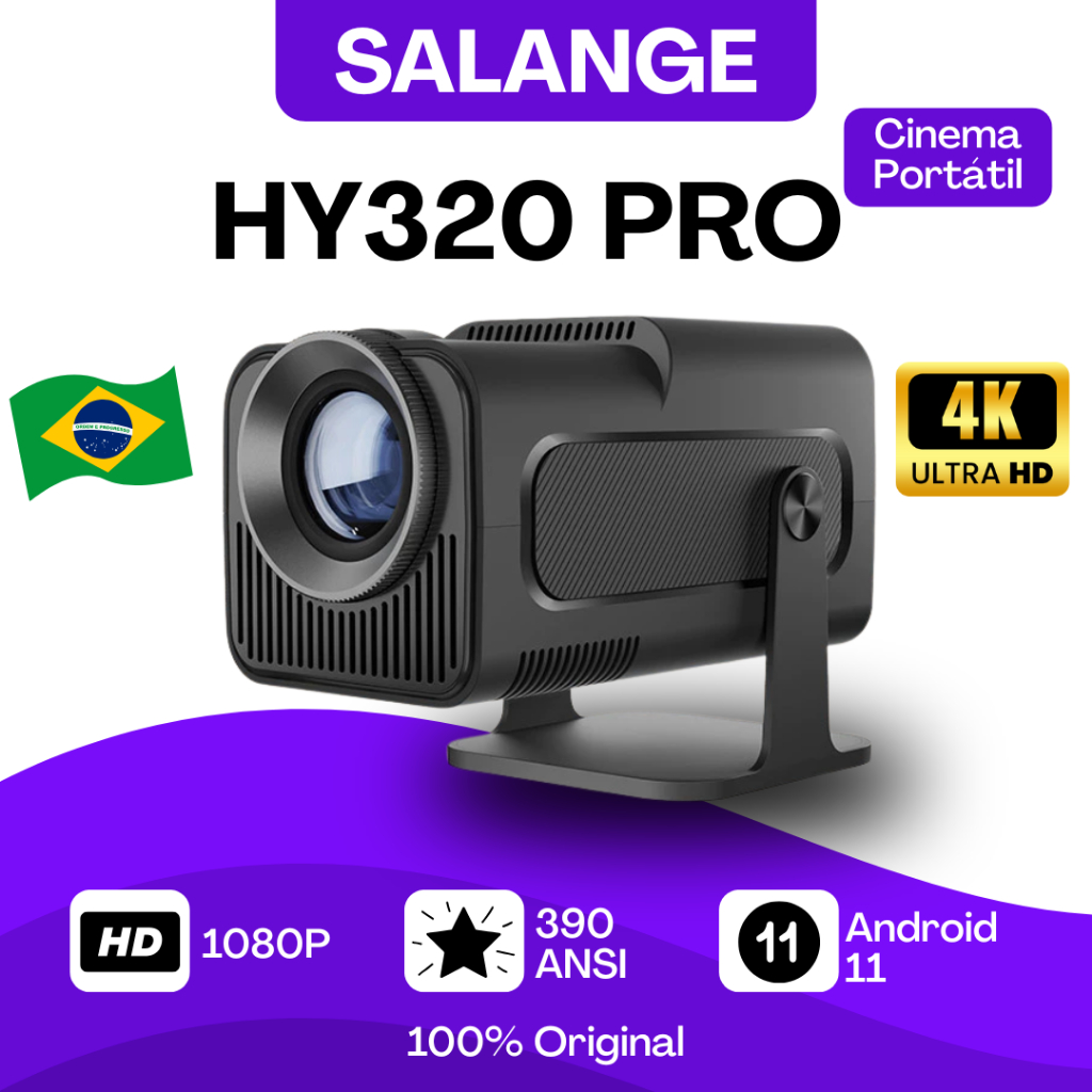 Projetor Smart TV Portátil HY320 Original Magcubic Salange | Full HD 4K 150 Pol Wifi Cinema em Casa