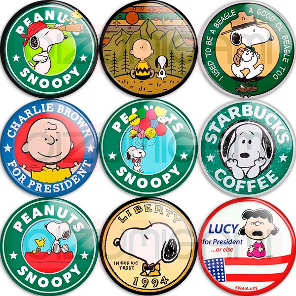 Botons - Bottons - Buttons - Snoopy - Variação 01 - Tam: 4,5cm em Oferta na Shopee