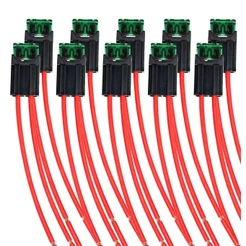 10 x Porta Fusível com cabo de 4mm² e Fusível de lamina 30A