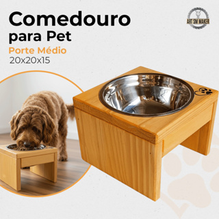 Comedouro Único Médio Alimentador Ergonômico Elevado em Oferta na Shopee