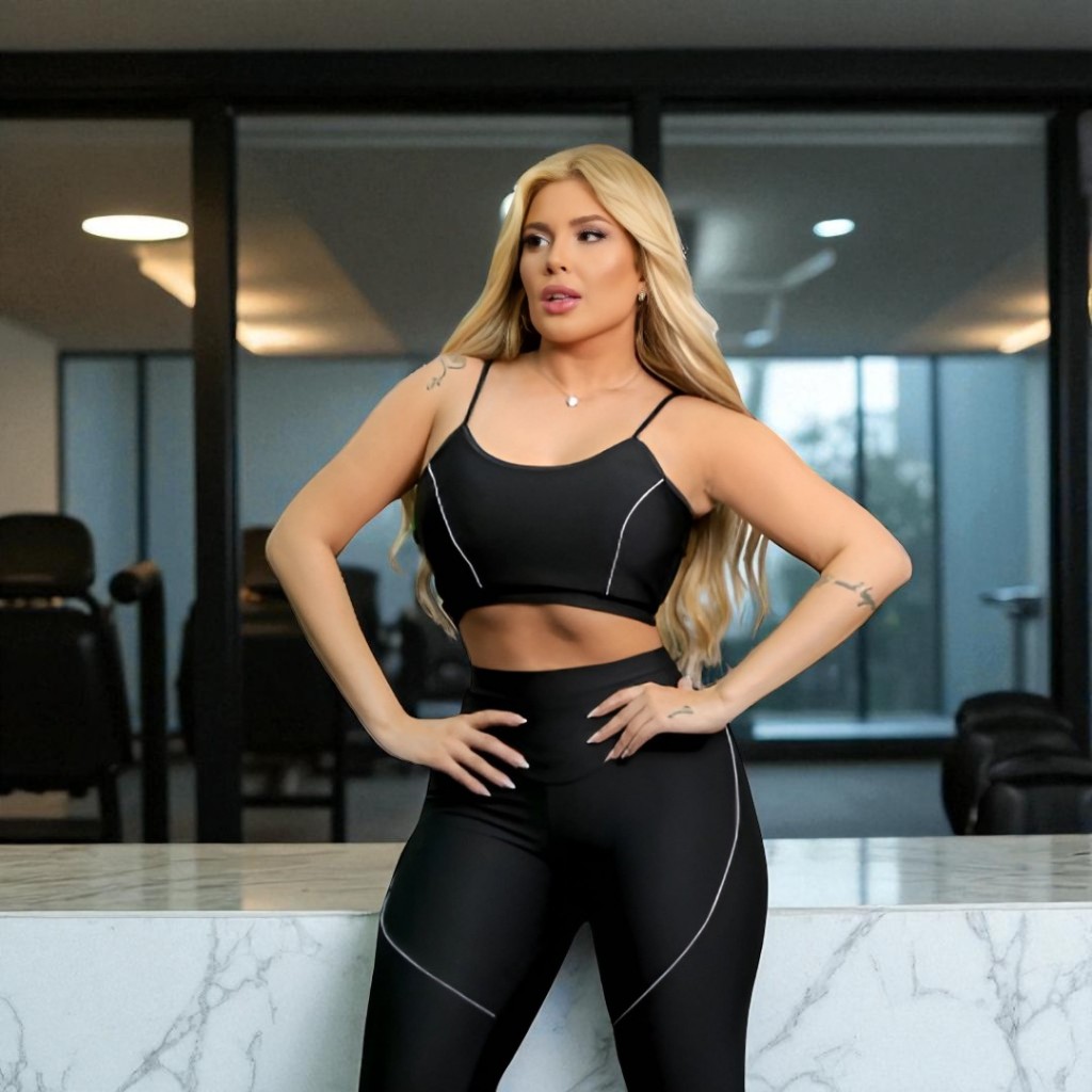 Conjunto Feminino Fitness Para Academia Com Bastante Elastano | Sem Transparência Estilo nos pes 
