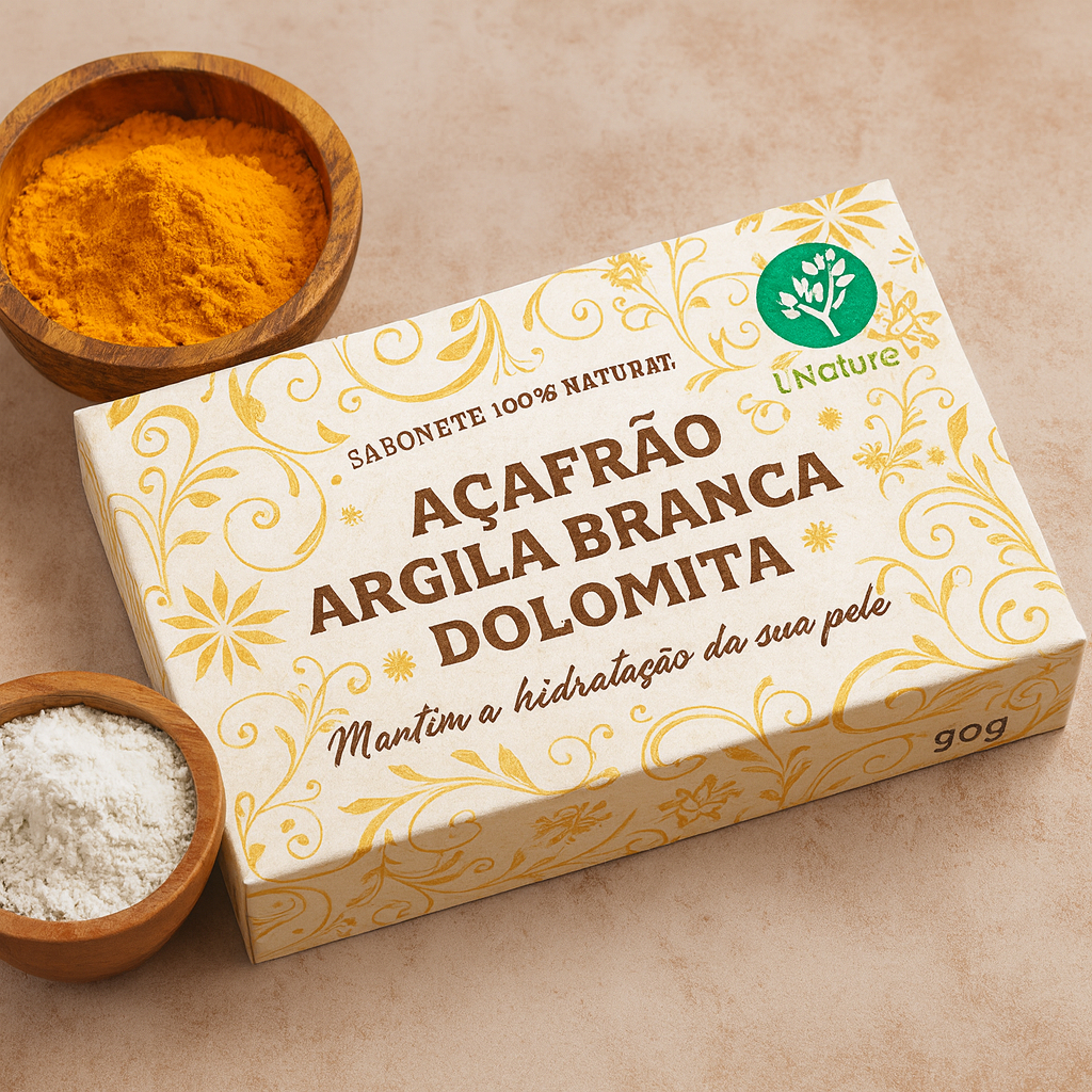 Sabonete Natural de Açafrão, Argila Branca e Dolomita – Limpeza, Clareamento e Hidratação