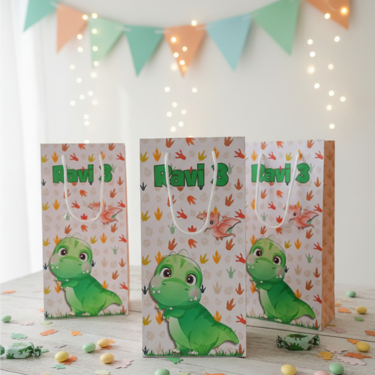 Sacolinhas Personalizadas Tema Dinossauro Baby – Lembrancinhas Festa Infantil