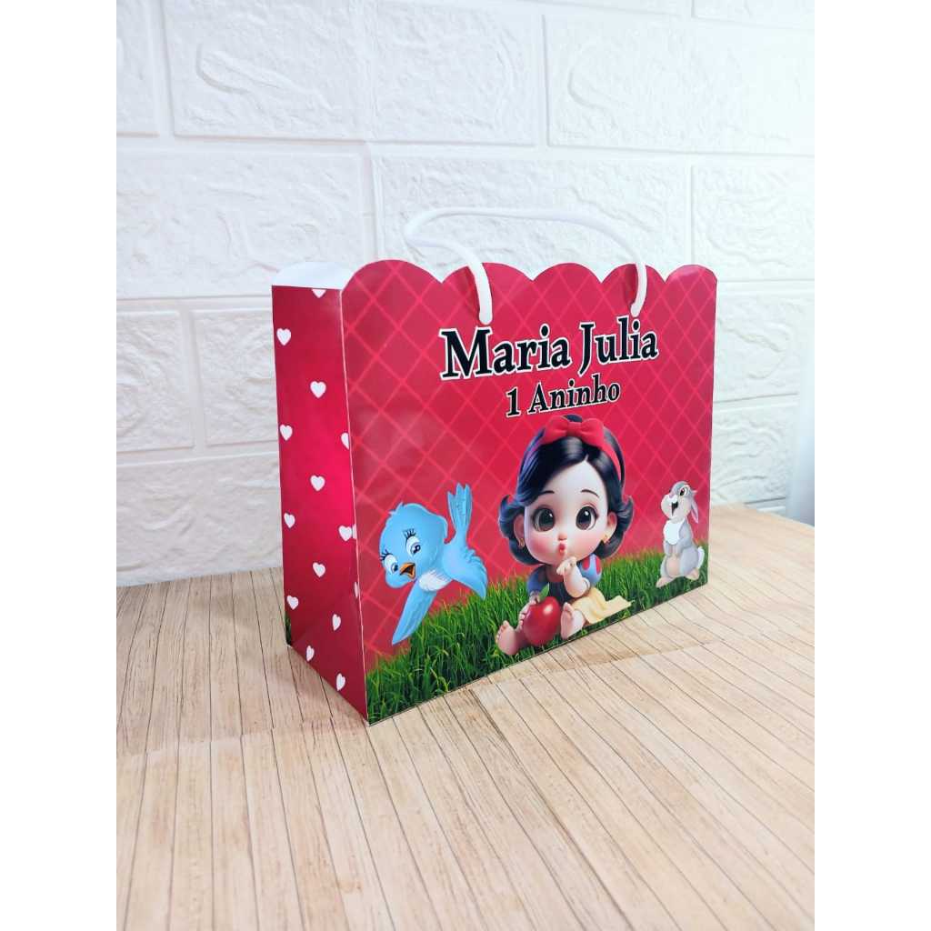 Sacolinha Personalizada Branca de Neve Baby   – Sacolinha Surpresa para Lembrancinha Festa Infantil