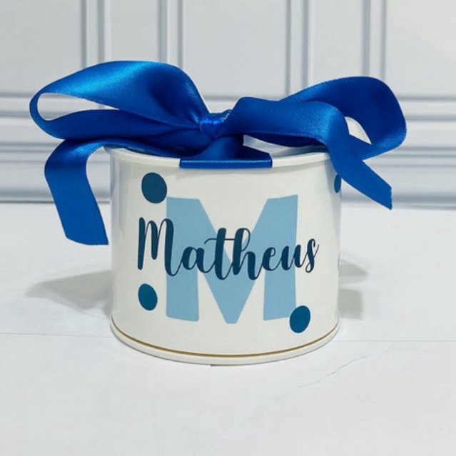 Kit Tubolata Personalizada 5x6cm com Laço – Lembrancinha Festa Infantil, Aniversário e Batizado / Tubolata Poá