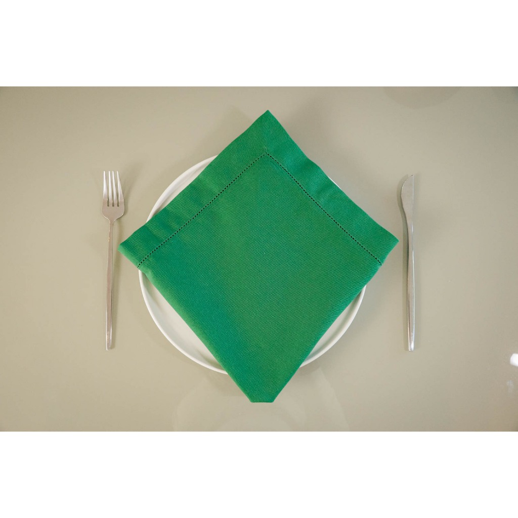Guardanapos em Linho Misto 45x45cm Ponto Ajour Premium Mesa Posta Kit 4 Peças