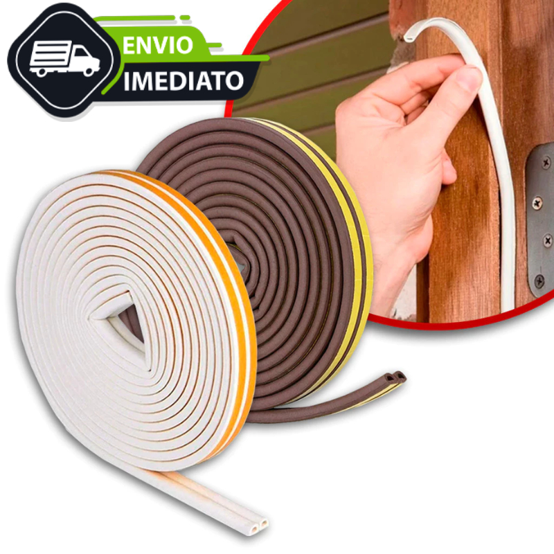 Fita Veda Fresta Adesivo Branco Marrom 6 Metros Anti Ruido Isolante Acústico Porta e Janela em Oferta na Shopee