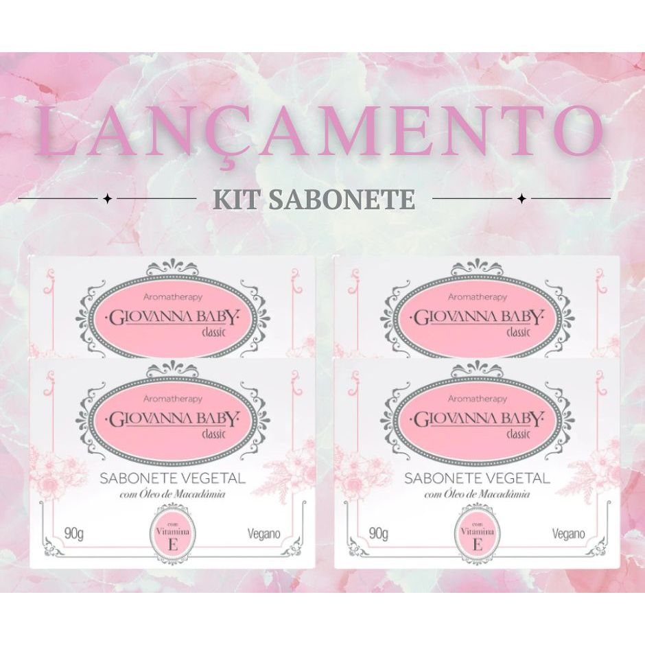 Kit Sabonete em barra Giovanna baby Classic 90g -  4 unidades em Oferta na Shopee