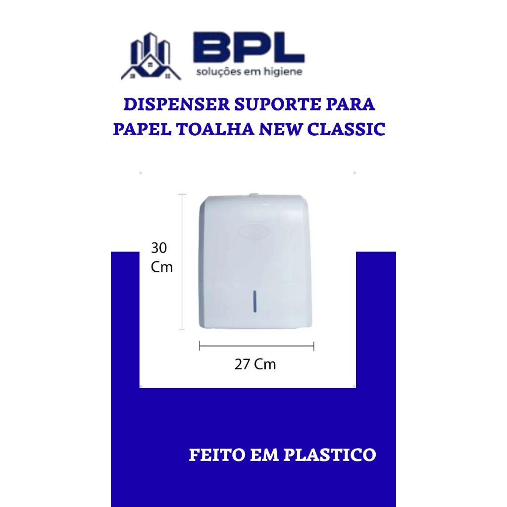 Suporte Papel Toalha Dispenser Interfolhas de Parede New Classic Nobre branco em Oferta na Shopee