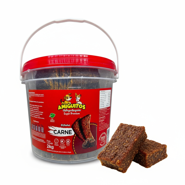 Bifinho Amiguitos Super Premium Balde 2kg Petisco Cães Pet Pote Econômico + Quantidade