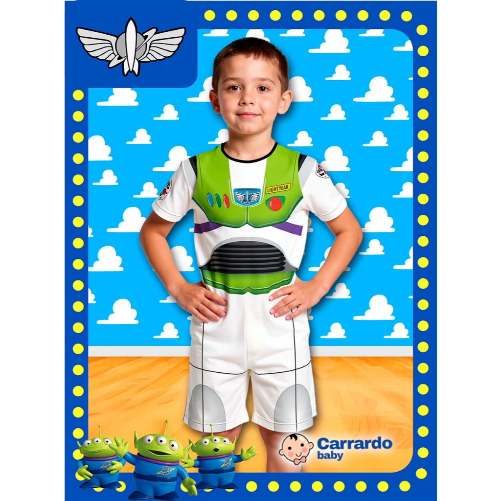 Fantasia Infantil Menino Buzz Lightyear Toy Story Festa de Aniversário Temática Achadinhos Barato