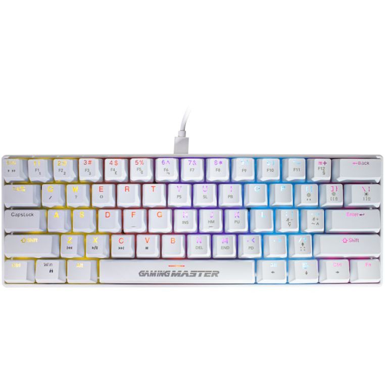 Teclado Gamer Mecânico SPECTRA FURY Branco - KBW88 Switch Blue - RGB - Caracteres Impressos à Laser