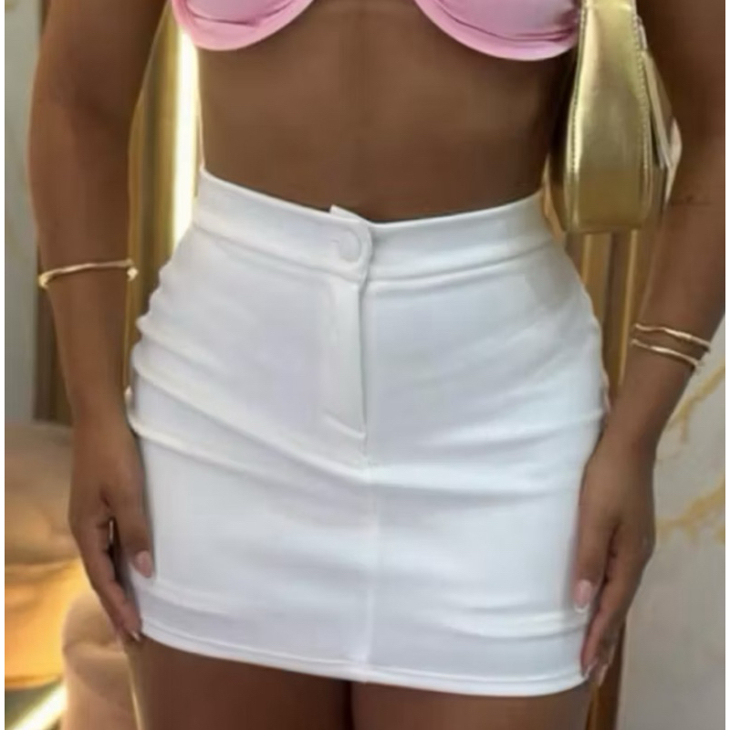Short Saia Alfaiataria Com Cintura Alta Com Botão Tendência em Oferta na Shopee