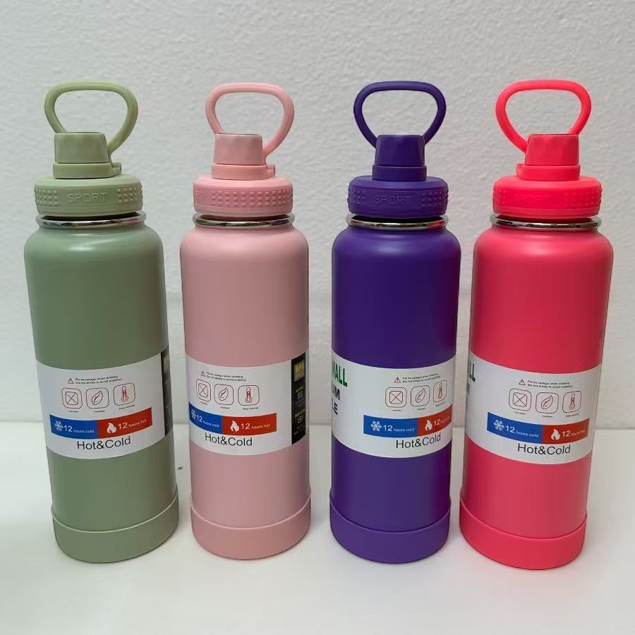 Garrafa Termica Vacuo Anti Vazamento 1200ml Escolar Infantil Adulto Com Alça Chaveiro Com Borracha em Oferta na Shopee