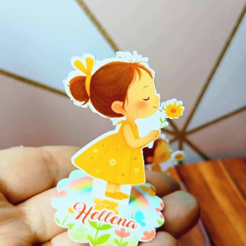 Aplique para Caixinha Acrílica 5x5 Personalizada Jardim Encantado/Jardim de Borboletas Lembrancinha
