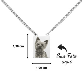 Escapulário Aço Inox Com Texto Ou Foto Gravada Pet