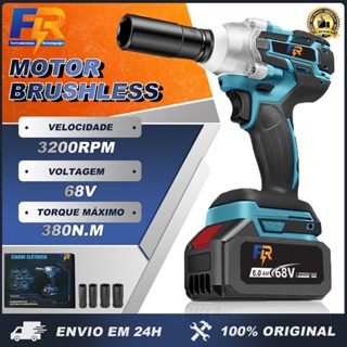 Chave de Impacto Elétrica Sem Fio Com 68V Bateria  Motor Brushless 4 Pecas Soquetes em Oferta na Shopee