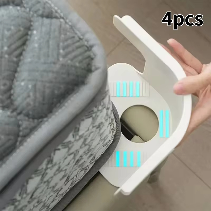 Suporte De Lençol De Cama De 4 Unidades Com Tiras De Travamento Fixadores Clipes De Pinça De Canto De Colchão em Oferta na Shopee