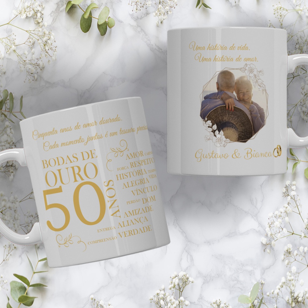 Caneca Personalizada Bodas de casamento , enlace  - (1 a 70 Anos)  LEIA A DESCRIÇÃO.
