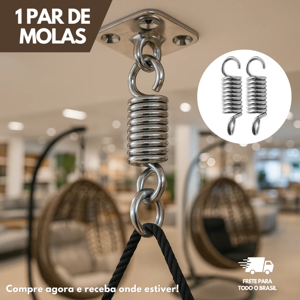 1 Par De Mola Para Rede De Dormir Cadeira Teto Suspensa