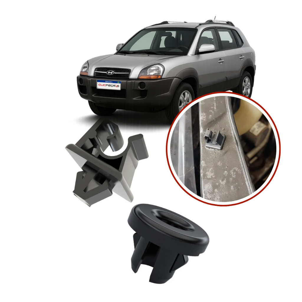 Kit Presilha Fixação Haste Vareta Capô Tucson 2004 a 2017 em Oferta na Shopee