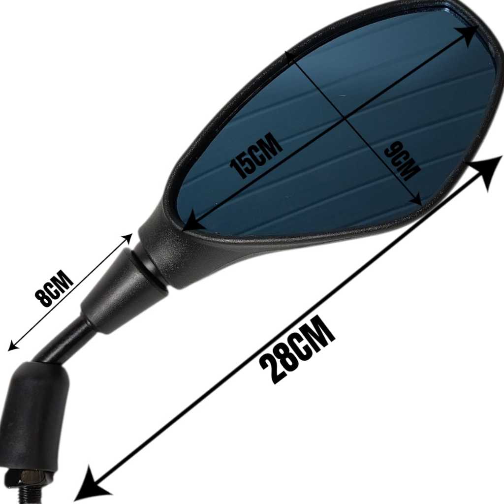 Par Retrovisor Bmw F800 Haste Curta Lente Azul Fazer 250 Ybr 125 Lander 250 Crosser 150 Mt 03 07 — imagem 2 de 2