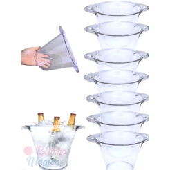 Kit 10 Baldes de Gelo Acrilico Cristal Transparente 4,5L Balde Para Bebidas Festa Bar Casa Eventos